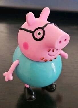Peppa Pig Daddy Pig Toy Figure Classic Teal Outfit Father Dad 3"